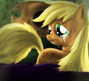 Rating: Questionable Score: 0 Tags: 2013 applejack_(mlp) blonde_hair blood bodily_fluids clothing cowboy_hat crying cutie_mark dlaire e621 earth_pony equid equine female feral freckles friendship_is_magic fur green_eyes hair hasbro hat headgear headwear hi_res horse mammal my_little_pony orange_body orange_fur pony solo tears wounded User: bunchy7s