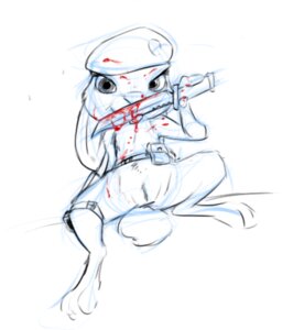 Rating: Explicit Score: 0 Tags: anthro beret biped blood bodily_fluids clothing e621 female genitals hat headgear headwear hop_(movie) illumination_entertainment ishoka knife lagomorph leporid licking looking_at_viewer low_res mammal pink_berets rabbit simple_background sitting solo tongue tongue_out vulva white_background User: bunchy7s