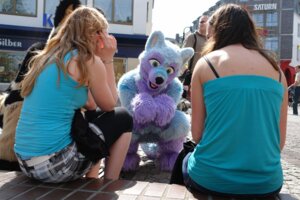 Rating: Safe Score: 0 Tags: 2010 anthro blue_eyes canid canine canis clothing costume e621 female fursuit grandfathered_content group keenora male mammal noodle_soup photography_(artwork) real wolf User: bunchy7s