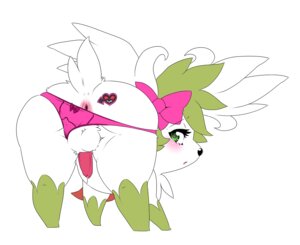 Rating: Explicit Score: 0 Tags: 2013 anus backsack balls big_butt blush bodily_fluids butt clothed clothed_feral clothing crossdressing darth_saburou digital_media_(artwork) e621 erection femboy feral fur generation_4_pokemon genital_fluids genitals green_eyes green_hair hair heart_eyes heart_symbol legendary_pokemon looking_at_viewer looking_back male nintendo panties penis pokemon pokemon_(species) precum presenting presenting_hindquarters shaymin simple_background sky_forme_shaymin solo thick_thighs underwear white_background wide_hips User: bunchy7s