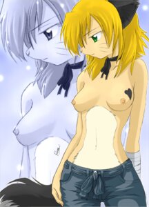 Rating: Questionable Score: 0 Tags: anthro bandage bottomwear breasts clothed clothing e621 felid female green_eyes heart_symbol jumpyneko mammal nipples pants solo tail tattoo topless zoom_layer User: bunchy7s Rating: Questionable Score: 0 Tags: anthro bandage bottomwear breasts clothed clothing e621 felid female green_eyes heart_symbol jumpyneko mammal nipples pants solo tail tattoo topless zoom_layer User: bunchy7s