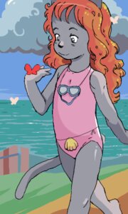 Rating: Safe Score: 0 Tags: 3:5 anthro arthropod battle_angel beach butterfly clothed clothing cloud detailed_background digital_media_(artwork) domestic_cat e621 felid feline felis female hair insect lepidopteran low_res mammal oekaki one-piece_swimsuit outside red_hair sand seaside sky solo swimwear tail water young young_anthro young_female User: bunchy7s