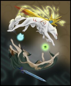 Rating: Safe Score: 0 Tags: amaterasu_(okami) ambiguous_gender black_border border canid canine canis capcom clover_studio crossover deity duality e621 feral fur group hi_res issun_(okami) link_(wolf_form) mammal master_sword melee_weapon navi nintendo ocarina_of_time okami_(capcom) poncle quadruped sword tail thally the_legend_of_zelda twilight_princess weapon white_body white_fur wolf yin_yang yin_yang_symbolism User: bunchy7s