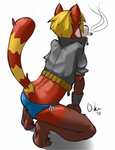 Rating: Questionable Score: 0 Tags: 2011 ailurid anthro barefoot biped blonde_hair butt cigarette clothing e621 ear_piercing feet hair male mammal oiku panties piercing red_panda simple_background smoke smoking smoking_cigarette solo tail underwear white_background User: bunchy7s Rating: Questionable Score: 0 Tags: 2011 ailurid anthro barefoot biped blonde_hair butt cigarette clothing e621 ear_piercing feet hair male mammal oiku panties piercing red_panda simple_background smoke smoking smoking_cigarette solo tail underwear white_background User: bunchy7s