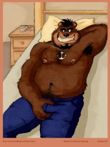 Rating: Questionable Score: 0 Tags: 3:4 anthro armpit_hair bear bed bedroom big_muscles body_hair brown_bear clothed clothing condom e621 english_text furniture grin grizzly_bear grope hairy happy_trail holding_bulge inside jewelry looking_at_viewer male mammal musclegut muscular muscular_anthro muscular_male necklace on_bed overweight overweight_anthro overweight_male rthur self_grope sexual_barrier_device slightly_chubby smile solo text topless ursine User: bunchy7s