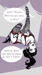 Rating: Questionable Score: 0 Tags: 1girls armwear beetlejuice casual female fishnet_stockings garter_belt garter_straps goth gothic high_heels human legwear lydia_deetz neckwear pale_skin rule34 spider_web_bra spider_web_panties tab tagme tim_burton User: bunchy7s