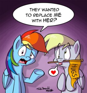 Rating: Safe Score: 0 Tags: 2014 blonde_hair blue_body blue_feathers blue_fur derpy_hooves_(mlp) duo e621 english_text equid equine feathered_wings feathers female flag friendship_is_magic fur grey_body grey_fur hair hasbro heart_symbol mammal multicolored_hair my_little_pony mythological_creature mythological_equine mythology open_mouth pegasus purple_eyes rainbow_dash_(mlp) rainbow_hair text tobibrocki tongue tongue_out wings yellow_eyes User: bunchy7s