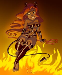 Rating: Questionable Score: 0 Tags: 2011 breasts clothing dark_body dark_skin demon e621 ear_piercing female fire footwear gusana hair hell horn human humanoid latex legwear lipstick long_hair makeup mammal melee_weapon not_furry piercing polearm red_hair smile socks solo spade_tail tail toeless_footwear toeless_socks trident weapon yellow_eyes User: bunchy7s