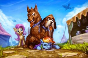 Rating: Safe Score: 0 Tags: 2014 3:2 assasinmonkey blue_body blue_eyes blue_fur bodily_fluids brown_eyes canid canine canis collar digital_media_(artwork) digital_painting_(artwork) domestic_dog drooling e621 equid equine eyes_closed fangs feathered_wings feathers female feral fluttershy_(mlp) flying friendship_is_magic fur grass group hair hasbro hi_res horse leash male mammal my_little_pony mythological_creature mythological_equine mythology on_top orthros orthros_(mlp) painting_(artwork) pegasus pink_hair plant pony rainbow_dash_(mlp) saliva sharp_teeth teeth tongue tongue_out wings yellow_body yellow_feathers User: bunchy7s