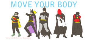 Rating: Safe Score: 0 Tags: 2d_animation animated animated_gif bat_symbol batgirl batman batman_(series) copyright_request dancing dc_comics e621 english_text female frame_by_frame group human low_res male mammal red_hood red_robin_(dc) robin_(dc) short_playtime simple_background text unknown_artist white_background User: bunchy7s