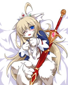 Rating: Questionable Score: 0 Tags: 2009 4:5 anthro bed biped blonde_hair blue_eyes blush bottomless canid canine canis claws clothed clothing covering covering_self crown domestic_dog e621 fangs feet female furniture hair headgear hindpaw kemono long_hair lying mammal melee_weapon on_back one_eye_closed open_mouth panties paws pillow princess princess_from_some_country_(wkar) royalty solo sword tail teeth tiara underwear undressing weapon wkar young young_anthro young_female User: bunchy7s