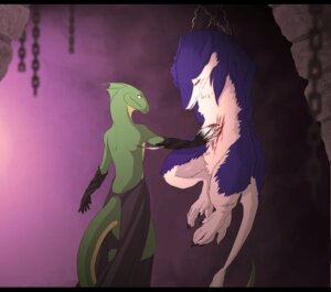 Rating: Questionable Score: 0 Tags: amit anthro black_bars blood bodily_fluids bound captured chain claws duo e621 hook letterbox lizard male mammal markus_(dowantanaccount) reptile scalie sergal tail torture User: bunchy7s
