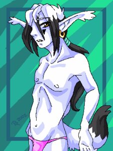 Rating: Safe Score: 0 Tags: 2002 3:4 animal_humanoid black_highlights bulge clothed clothing digital_media_(artwork) dipstick_tail e621 ear_piercing ear_tuft elf fluffy fluffy_tail fur green_background hair highlights_(coloring) humanoid humanoid_pointy_ears jidane looking_at_viewer low_res male mammal markings multicolored_tail nipples oekaki orange_eyes pattern_background piercing pink_clothing pink_underwear pointy_ears ponytail simple_background solo striped_background tail tail_markings thong topless tuft two_tone_tail underwear white_body white_fur white_hair white_skin yellow_eyes User: bunchy7s