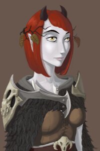 Rating: Safe Score: 0 Tags: aka6 bone digital_media_(artwork) druid dungeons_and_dragons e621 feathers female hair hasbro head_wreath hi_res horn horned_humanoid humanoid humanoid_pointy_ears leaf leaf_crown leather magic_user not_furry pale_skin pointy_ears red_hair skull solo tiefling tribal_spellcaster wizards_of_the_coast yellow_eyes User: bunchy7s