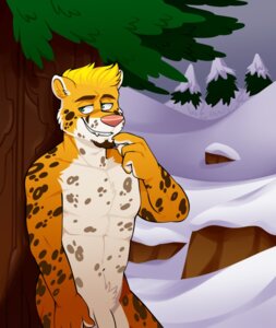 Rating: Explicit Score: 0 Tags: anthro beard biped blonde_hair e621 facial_hair fangs felid flaccid genitals goatee green_eyes hair leopard male mammal nude outside pantherine penis pink_nose plant smile snow solo spots standing teeth tree vasuki User: bunchy7s