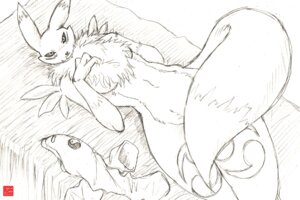 Rating: Questionable Score: 0 Tags: 3:2 anthro bandai_namco bed black_and_white black_sclera canid canine chest_tuft digimon digimon_(species) dipstick_tail double_tomoe e621 female fluffy fur furniture inside kitsune_netsuki mammal markings monochrome nude on_bed reclining renamon sketch solo tail tail_markings tomoe_(symbol) tuft User: bunchy7s