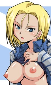 Rating: Explicit Score: 0 Tags: 1girls android_18 blonde_hair blue_eyes breasts dragon_ball dragon_ball_z female female_only human nipples open_mouth pointy_chin puffy_nipples rule34 ryumage shirt_lift smile solo straight_hair User: bunchy7s