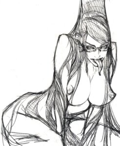 Rating: Explicit Score: 0 Tags: bayonetta bayonetta_(character) breasts cleavage female female_only glasses ikeda_masateru long_hair masateru monochrome nipples rule34 sega sitting sketch solo tongue User: bunchy7s