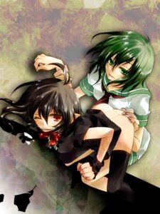 Rating: Explicit Score: 0 Tags: all_fours ass black_hair black_legwear black_thighhighs bottomless cleave_gag dutch_angle female gag gagged green_eyes green_hair hand_on_ass highres kneeling minamitsu_murasa multiple_females multiple_girls natsume_(iravati-4u) nue_houjuu pointy_ears red_eyes rule34 sailor sailor_suit short_hair tear thighhighs touhou wince wink wrist_grab yuri User: bunchy7s