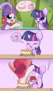 Rating: Safe Score: 0 Tags: birthday birthday_cake blue_eyes bukoya cake candle cartoon_physics clothing comic dessert draped_turban duo e621 earth_pony equid equine exclamation_point eyes_closed female feral food friendship_is_magic fur furniture gift hair hammerspace hasbro headdress headgear headwear hi_res horn horse in_food inside loose_feather mammal meme multicolored_hair my_little_pony mythological_creature mythological_equine mythology pink_body pink_fur pink_hair pinkie_pie_(mlp) plate pony pop_out_cake purple_body purple_eyes purple_fur purple_hair question_mark religious_clothing religious_headwear scarf table turban twilight_sparkle_(mlp) two_tone_hair unicorn wood User: bunchy7s