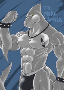Rating: Questionable Score: 0 Tags: 2012 abs absurd_res anthro aquatic biceps big_muscles biped bracelet bulge clothed clothing crystalryder e621 eyebrow_piercing eyebrow_ring facial_piercing fish flexing fur great_white_shark grey_body hi_res jewelry jockstrap looking_at_viewer mackerel_shark male markshark muscular muscular_anthro muscular_male necklace nipples non-mammal_nipples pecs piercing pose ring_piercing shark simple_background solo standing tail teeth topless underwear vein white_shark User: bunchy7s