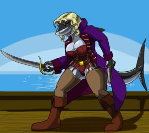 Rating: Safe Score: 0 Tags: 2009 anthro aquatic big_breasts breasts clothed clothing detailed_background dual_wielding e621 female fish gun handgun holding_object holding_weapon melee_weapon non-mammal_breasts oniontrain outside pirate pistol ranged_weapon sea seascape shark ship skimpy sky solo sword tail vehicle water watercraft weapon User: bunchy7s