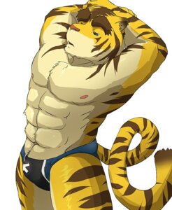 Rating: Safe Score: 0 Tags: abs anthro arms_above_head biceps big_muscles bulge clothed clothing e621 eyebrows felid hands_above_head hands_behind_head looking_down male mammal morenatsu muscular muscular_anthro muscular_male nipples open_mouth pantherine pecs simple_background solo speedo stripes swimwear tail thick_eyebrows tiger topless torahiko_ooshima unbekannt white_background User: bunchy7s