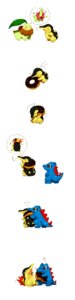 Rating: Safe Score: 0 Tags: ambiguous_gender blue_body blue_skin bodily_fluids chikorita cyndaquil dessert doughnut duo e621 eyes_closed feral food generation_2_pokemon goruti hi_res long_image nintendo pastry pokemon pokemon_(species) red_eyes starter_trio tall_image tears totodile User: bunchy7s