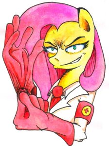Rating: Safe Score: 0 Tags: anthro anthrofied clothed clothing coat crossover e621 equid equine female fluttershy_(mlp) friendship_is_magic gloves green_eyes grin hair half-length_portrait handwear hasbro horse lab_coat mammal medic_(team_fortress_2) my_little_pony pink_hair pony portrait smile solo team_fortress_2 topwear typicalgib valve valve_corporation User: bunchy7s
