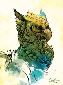 Rating: Safe Score: 0 Tags: 2011 ambiguous_gender avian beak blue_eyes bust_portrait centradragon e621 feral gryphon looking_at_viewer mythological_avian mythological_creature mythology portrait simple_background smile solo User: bunchy7s
