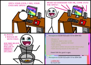 Rating: Explicit Score: 0 Tags: 4chan ambiguous_gender anonymous awesome_face black_eyes black_text bodily_fluids chair comic computer_monitor computer_mouse dark_text desk digital_media_(artwork) e621 electronics english_text feces furniture green_text greentext_(format) human internet keyboard looking_at_viewer mammal meme monitor no_pupils not_furry open_mouth pink_text pink_tongue profanity red_text simple_background solo stick_figure table tears text toilet tongue unknown_artist why User: bunchy7s