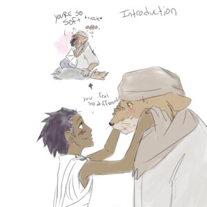 Rating: Safe Score: 0 Tags: 1:1 anthro black_nose bleach_(series) blind blush brown_body brown_fur brown_skin canid canine canis clothed clothing disability duo e621 ears_down english_text fangs fur hair hug human kaname_tosen male male/male mammal pivoted_ears purple_hair sajin_komamura simple_background smile surprised tail teeth text unknown_artist whiskers white_background white_body white_fur wolf User: bunchy7s