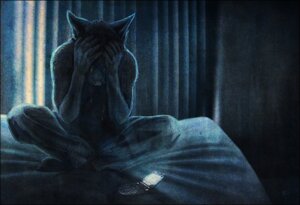 Rating: Safe Score: 0 Tags: anthro bed biped blinds bodily_fluids bottomwear canid canine canis cellphone clamshell_phone clothed clothing cool_colors covering covering_eyes covering_face covering_self crossed_legs crying dark depressing depression detailed_background e621 electronics flip_phone front_view fur furniture inside kannos male mammal on_bed pants phone photorealism realistic sitting solo tears wolf User: bunchy7s