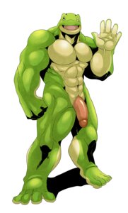 Rating: Explicit Score: 0 Tags: 4_toes 5_fingers abs amphibian animal_genitalia anthro athletic balls biceps big_muscles big_penis biped digital_media_(artwork) e621 feet fingers flaccid frog front_view full-length_portrait genital_slit genitals gesture green_body green_skin grin humanoid_genitalia humanoid_penis kokukokuboo looking_at_viewer male muscular muscular_anthro muscular_male nude one_eye_closed open_mouth pecs penis portrait pose sheath simple_background smile solo standing thick_penis toes waving white_background wink User: bunchy7s