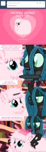 Rating: Safe Score: 0 Tags: 2013 arthropod blue_eyes changeling_(mlp) comic crown duo e621 earth_pony english_text equid equine exclamation_point eye_contact fan_character fangs female feral fluffle_puff fluffy friendship_is_magic fur green_eyes green_hair hair hasbro headgear heart_symbol hi_res horn horse insect_wings looking_at_another mammal mixermike622 my_little_pony open_mouth pink_body pink_fur pink_hair pony queen_chrysalis_(mlp) question_mark royalty teeth text tiara tongue tongue_out tumblr wings User: bunchy7s