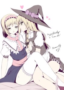 Rating: Explicit Score: 0 Tags: alice_margatroid blonde_hair blush braid caidychen capelet closed_eyes female female_only fingering hairband happy_birthday hat hat_ribbon heart human long_hair marisa_kirisame multiple_females multiple_girls no_visible_genitalia panties panties_around_leg panties_around_one_leg pussy pussy_juice ribbon rule34 short_hair thighhighs touhou underwear witch_hat yuri User: bunchy7s