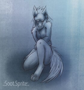 Rating: Safe Score: 0 Tags: blue_theme bodily_fluids breasts canid canine crying e621 eyes_closed female mammal naturally_censored nude sad solo sootsprite tail tears User: bunchy7s