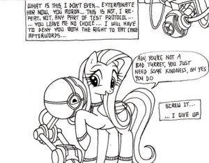 Rating: Safe Score: 0 Tags: 1_eye crossover dialogue digital_drawing_(artwork) digital_media_(artwork) duo_focus e621 english_text equid equine feathered_wings feathers female feral fluttershy_(mlp) friendship_is_magic glados group hasbro horse humor love machine mammal my_little_pony mythological_creature mythological_equine mythology parody pegasus personality_core_(portal) pony portal portal_(series) quadruped ricedawg robot rocket_turret_(portal) simple_background tail text turret turret_(portal) valve valve_corporation white_background wings User: bunchy7s