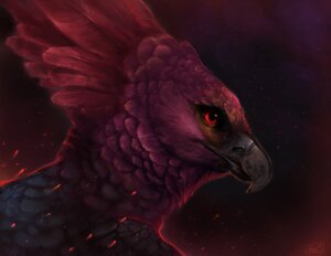 Rating: Safe Score: 0 Tags: abstract_background accipitrid accipitriform ambiguous_gender avian beak bird black_beak bust_portrait e621 eagle feathers feral gradient_feathers harpy_eagle portrait red_body red_eyes red_feathers rhyu solo User: bunchy7s