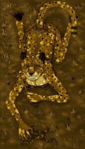 Rating: Safe Score: 0 Tags: 2013 amphibian anthro biped breasts cheetah cleavage clothed clothing e621 felid feline female fidchellvore frog knife kuva_(fidchellvore) lying mammal smile solo tail User: bunchy7s