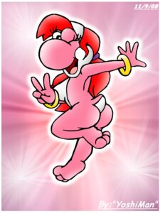Rating: Questionable Score: 0 Tags: 2008 3_toes anthro artist_name barefoot biped bracelet breasts butt dinosaur e621 fan_character feet female gold_(metal) gold_bracelet gold_jewelry hair jewelry light lighting looking_at_viewer mario_bros mostly_nude_anthro mostly_nude_female nintendo non-mammal_breasts one_eye_closed pink_body pink_skin pink_yoshi prehistoric_species red_hair reptile scalie soles solo text toes wink yoshi yoshigirl yoshiman1118 User: bunchy7s