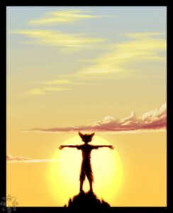 Rating: Safe Score: 0 Tags: anthro canid canine cloud detailed detailed_background e621 fighterjet fox lux_(character) male mammal mountain outside rock sky solo summit sun sunrise tail toony User: bunchy7s