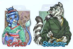 Rating: Safe Score: 0 Tags: accessory anthro asian asian_clothing blue_body blue_fur character_badge_(artwork) clothing cockiestspaniel duo e621 east_asian_clothing emira felid female fur hair_accessory hand_fan japanese_clothing kanzashi katana kimono lion male mammal melee_weapon obi obijime pantherine romantic romantic_couple scan simple_background smile sword tail tiger weapon white_background yukata User: bunchy7s