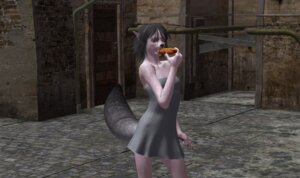 Rating: Safe Score: 0 Tags: 3d_(artwork) annonymouse anthro black_hair blue_eyes canid canine clothing digital_media_(artwork) dress e621 eating female food fox hair hot_dog mammal solo ziri User: bunchy7s