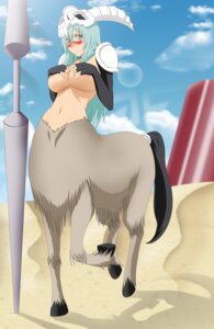 Rating: Questionable Score: 0 Tags: absurd_res arrancar big_breasts bleach_(series) blush bovid_horn breasts caprine_horn centaur cloud covering covering_breasts covering_self e621 equid equid_taur european_mythology female greek_mythology green_hair hair hi_res hollow_(bleach) horn humanoid_taur lance mammal mammal_taur melee_weapon monster_girl_(genre) mythology nelliel_tu_odelschwanck nipples outside polearm ram_horn resurreccion scar sky solo split_form stikyfinkaz_003 taur weapon yellow_eyes User: bunchy7s
