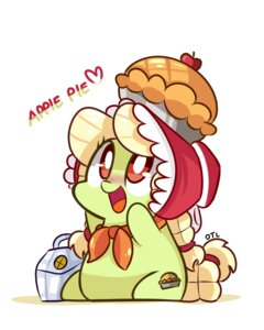 Rating: Safe Score: 0 Tags: 2013 4:5 blonde_hair bonnet chibi clothing cutie_mark dessert e621 earth_pony equid equine female food friendship_is_magic granny_smith_(mlp) hair hasbro headgear headwear horse mackinn7 mammal my_little_pony pastry pie pony red_eyes solo young User: bunchy7s
