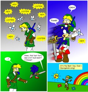 Rating: Safe Score: 0 Tags: anthro blue_body blue_eyes blue_fur blue_hair caliburn clothing comic crossover dialogue e621 english_text eulipotyphlan flower fur green_clothing green_eyes green_headwear group hair happy headgear headwear hedgehog human humor link male mammal melee_weapon navi nintendo ocarina_of_time plant prancing rainbow rainbow_arch sega side_mouth sonic_and_the_black_knight sonic_storybook_series sonic_the_hedgehog sonic_the_hedgehog_(series) stealing sun sword text the_legend_of_zelda wakeangel2001 weapon User: bunchy7s