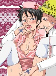 Rating: Explicit Score: 0 Tags: blush doctor_outfit exposed_nipples finger_in_mouth gay hand_tattoo hat headgear legwear male male_only medical monkey_d_luffy nipples nurse_cap nurse_uniform one_piece pink_nurse_outfit rule34 scar scar_on_face stockings straight_hair tattoo trafalgar_law white_stockings yaoi User: bunchy7s