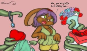 Rating: Safe Score: 0 Tags: 2012 anthro bouquet breasts candy chocolate cleavage clothed clothing consentacles dessert digital_media_(artwork) e621 female flower food fully_clothed gift green_eyes hair heart_symbol holidays infatuation jewelry lagomorph leporid mammal mia_(shardshatter) plant portrait purple_hair rabbit ribbons shardshatter solo tentacles three-quarter_portrait valentine's_day User: bunchy7s