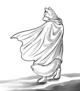 Rating: Safe Score: 0 Tags: 2014 anthro arctic_fox blind canid canine cloak clothing disability e621 ear_piercing eyes_closed fluffy fluffy_tail fox male mammal monochrome piercing puquanah rukis solo story story_in_description tail true_fox User: bunchy7s